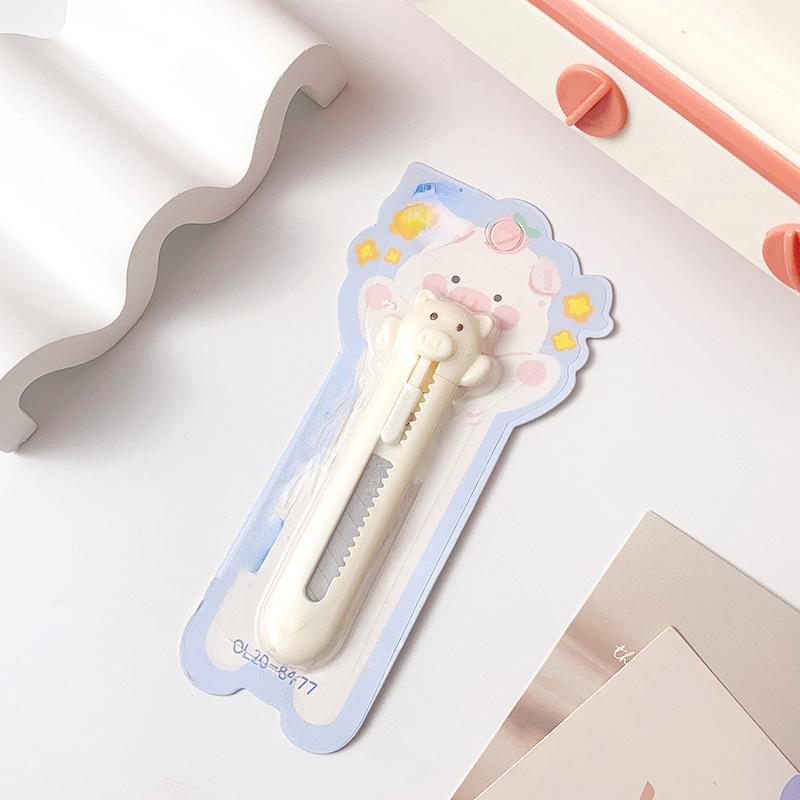 Mini cuchillo utilitario de dibujos animados para estudiantes, abridor de letras Kawaii pequeño, Clip de papel para oficina, suministros para estudiantes, accesorios de oficina