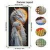 Moon White Dragon Girl Large Size Diamond Painting Animals Diy Full Square Round Drill Rhinestone Embroidery Mosaic Cross Stitch Kits Wall Decor