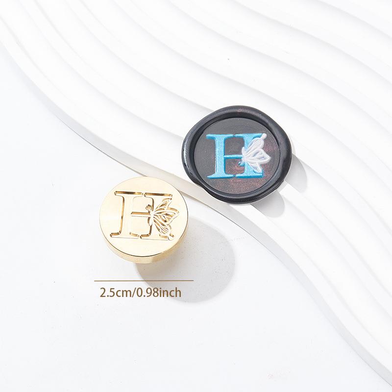 Butterfly Letter Seal(A~Z)Seal Stamp Brass Head With Wooden Handle Make Wax Seals For Wedding Invitations/Envelopes/Gift Wrap