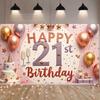 Polyester Material Celebration Banner 21st Birthday Banner Birthday Decor for Photo Booth Adult Party Party Background