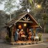 Christmas Tree Jesus Pendant Ornament Family Prayer Scene Pendant Bright Colored Car Decoration Pendant Home Decorations