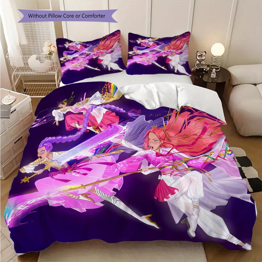 K-Pop Devil Hunter Series bedding, duvet cover, pillowcase, home decoration, birthday gift (1 * duvet cover+2 * pillowcase, coreless)