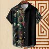 Vintage Ethnic Patterns 3D Print Beach Hawaii Shirts For Men Casual Turndown Collar Short Sleeve Beach Button Shirt Men's Shirts