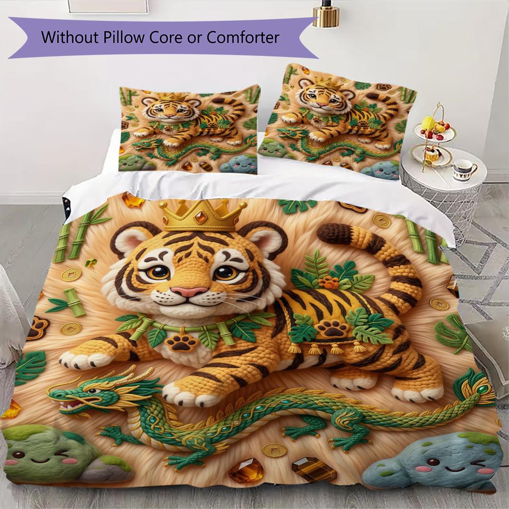 

Cute animals Pattern Bedding uilt Set uilt Cover Pillowcase Home Decoration Birthday Gift (1 * duvet cover + 21 * pillowcase without core) 135x200cm