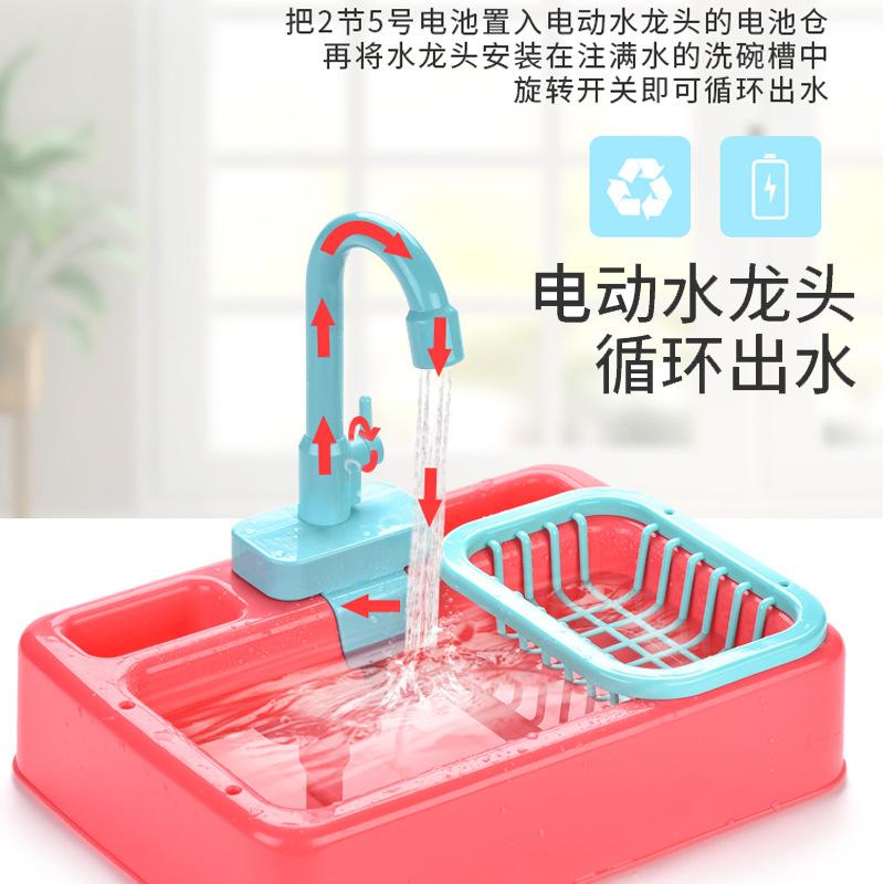 Children's Dishwasher with Automatic Circulating Water, Vegetable Washing Basin, Playing House, Kitchen Toy