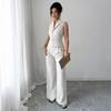 European-American French Style Summer Button Vest & Long Pants Set for Women - 2025