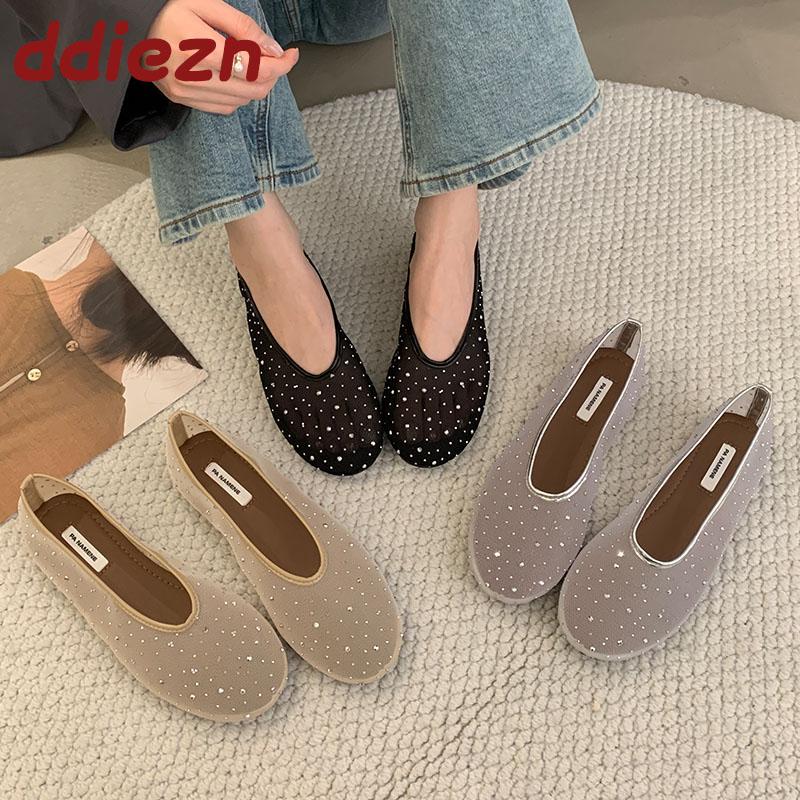 Fashion Slip On Fashion Bling Ladies Flats With Shoes New In Spring Summer Female Shallow Footwear Round Toe Women Ballet Flats Shoes