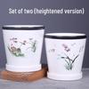 2025 Large Ceramic Flower Pot with Tray for Balcony & Living Room - Orchid & Succulent Album Style