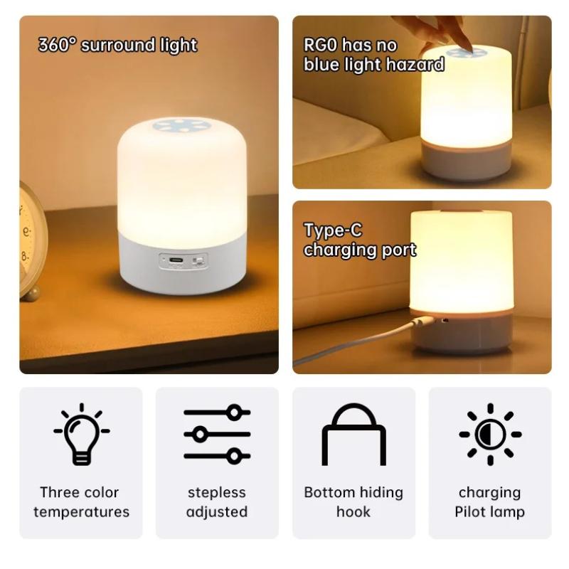 Touch Night Light Three Kinds of Light Touch Adjustment Soft Light Irradiation Let You Sleep Comfortably