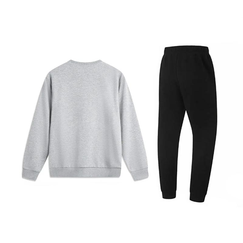 Li-Ning Simple Solid Color Breathable Versatile Cotton Crew Neck Pullover Casual Sports Suit Unisex Tops AWDVA97-2+AKL73-4