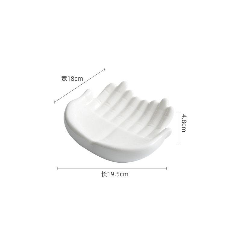 Creative Double-layer Buddha Hand Shape Ceramic Insulation Plate Dessert Dish Snack Plate Molecular Cuisine Specialty Tableware