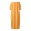 Oversized Women Puff Sleeve Embroidery Patchwork Casual Loose Maxi Kaftan Dress