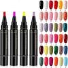 6 pz penna smalto per unghie, 36 colori penna gel smalto per unghie 5ml, penna smalto gel 3 in 1, smalto per unghie soak-off UV LED, strumenti per unghie per donne