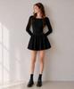 BLACRUSH Boatneck Flared Mini Dress / Black