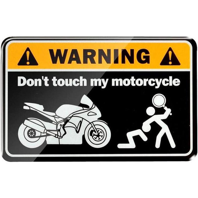 Motorcycle Warning Sticker - "DO NOT TOUCH" Universal Anti-Theft Fuel Tank Decal