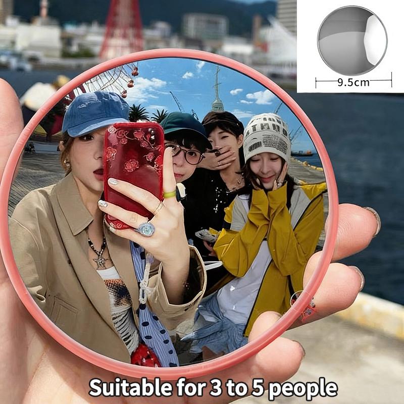 Round Convex Mirror Travel Selfie High-definition Wide-angle Mirror Girls' Makeup Mirror Couple Selfie Props Photography Props