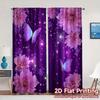 2D Flat Printing  JIT 2pcs   Curtains (Without Rod) Butterfly Bliss Pattern Modern Curtains Versatile Polyester Fabric Curtains