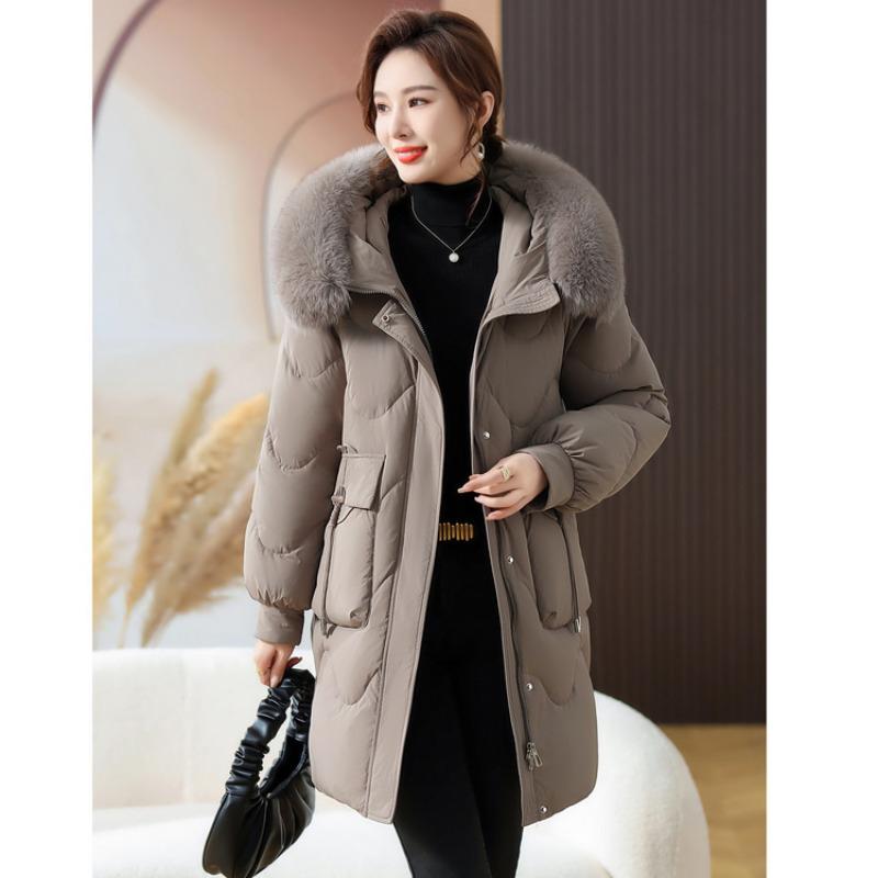 Down Jacket Women's Winter New Product Year-old Middle-aged and Elderly Women's Clothing Mother Clothing Medium and Long Fox Fur Collar Jacket