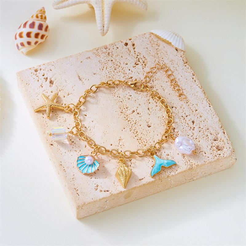 Seashell Beach Bracelet With Alloy Electroplate For Womens Casual Wear