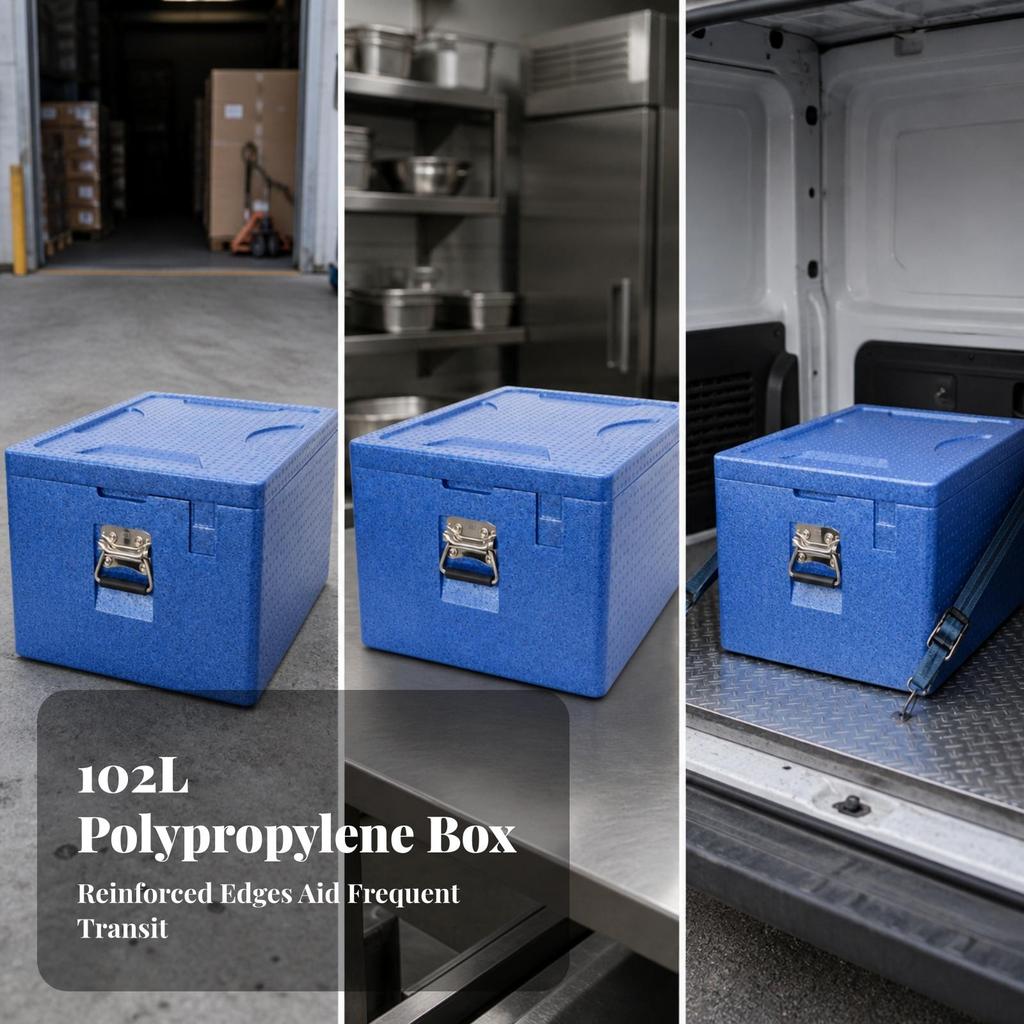 Insulated Food Box Carrier Sturdy Transport with Lid for Picnics