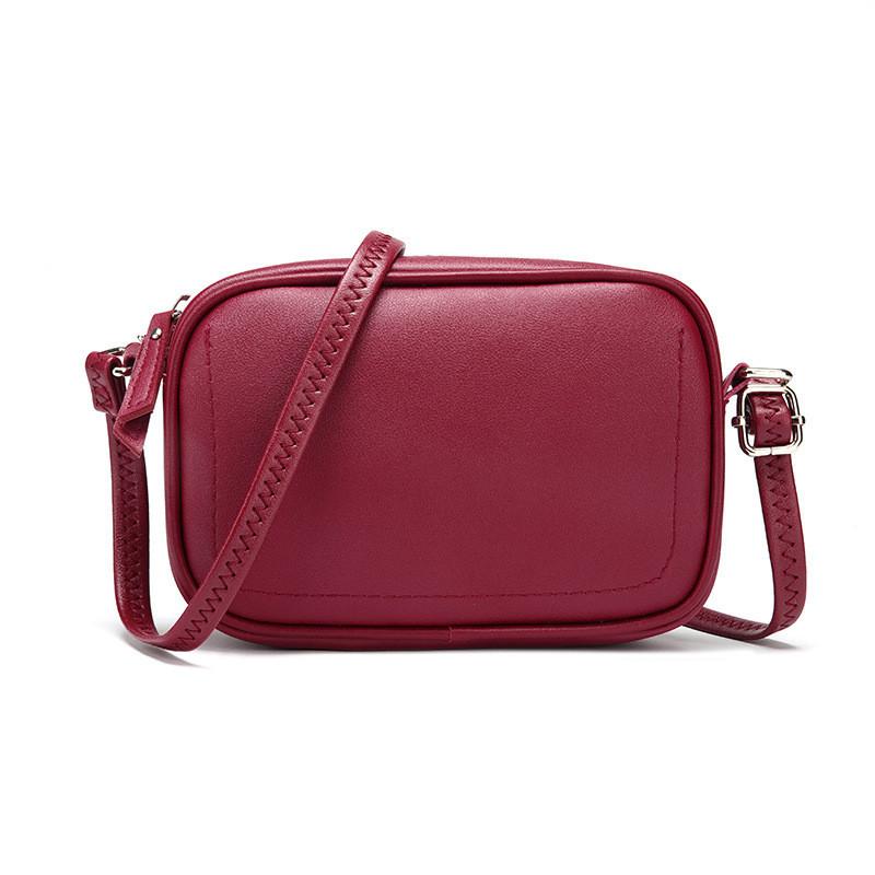 Stylish Solid Color Shoulder Bag For Women Urban Minimalist Style Pu Material Wholesale Bags красный