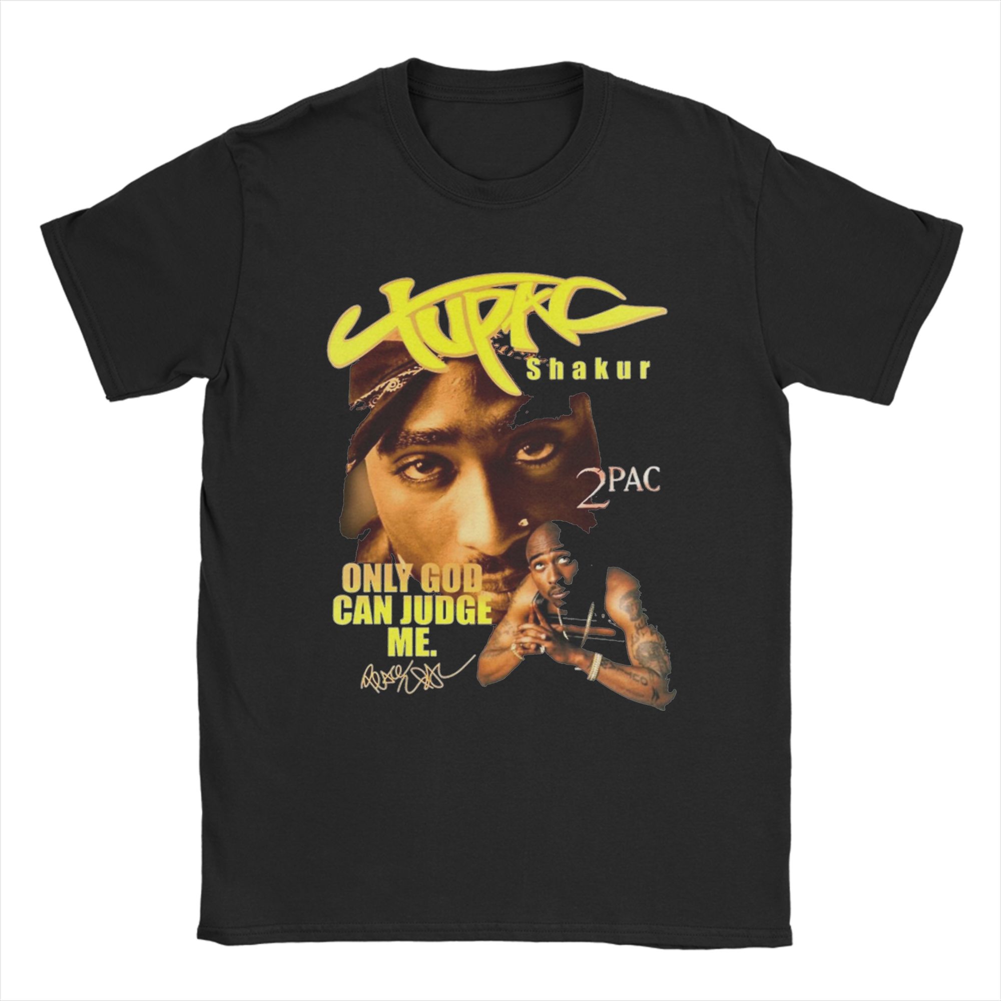 Tupac Only God Can Judge Me 90s Vintage T Shirt 2pac Hip Hop Pure Cotton Clothing Awesome Short Sleeve Crew Neck Tee Shirt - ... S разноцветный
