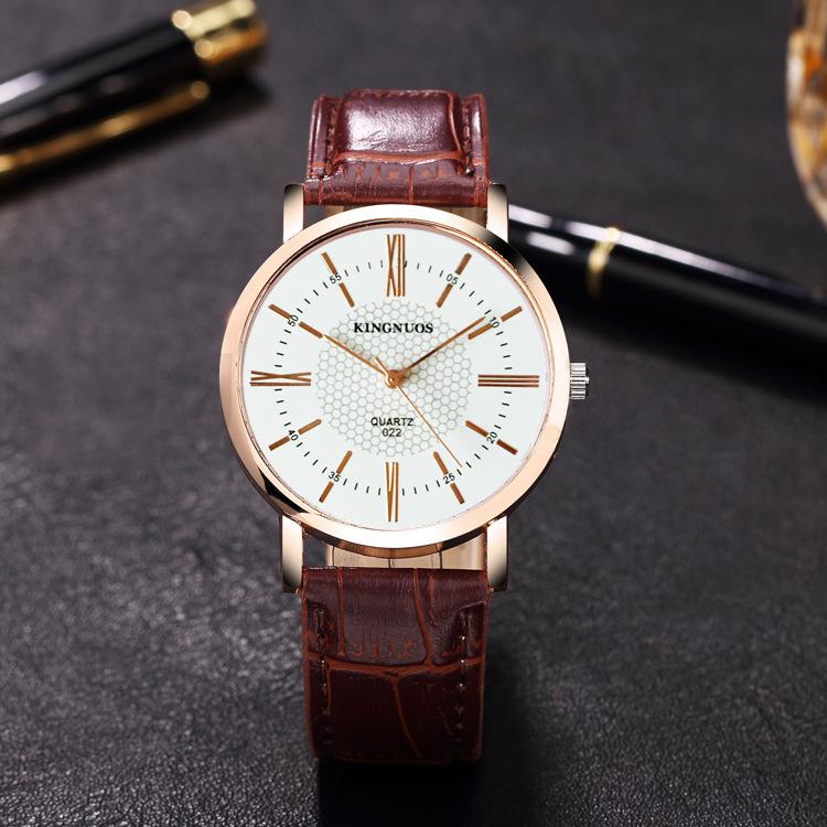 KINGNUOS Fashion Rose Gold Roman Numerals Belt Watch Men's Belt Watch