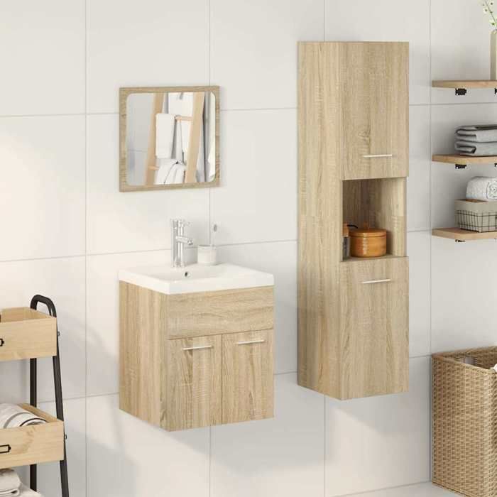 VidaXL 4-piece Bathroom Furniture Set Sonoma Oak 3325023