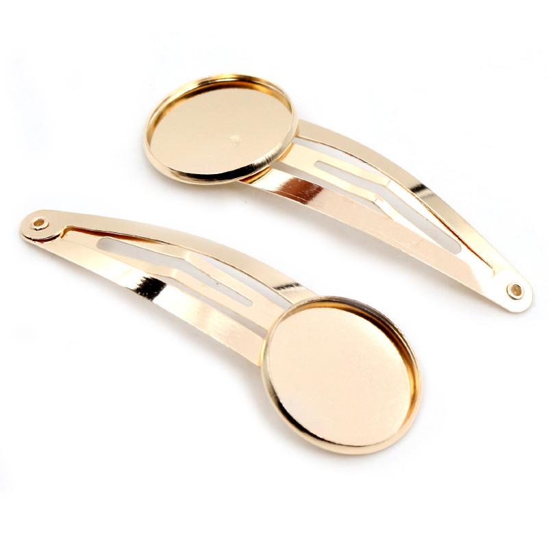 12mm 20mm 10pcs High Quality Rhodium Silver Plated Bronze Black Copper Material Hairpin Hair Clips Base Setting Cabochon Cameo 12mm