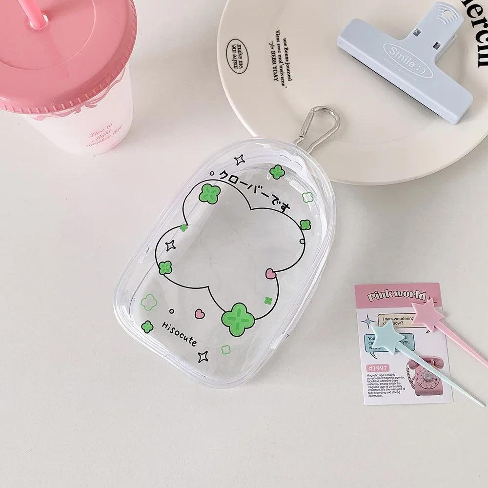 High Quality Cute PVC Data Cable Storage Bag Dustproof Decorative Pendant Transparent Display Zipper Bag Dolls Storage Pouch