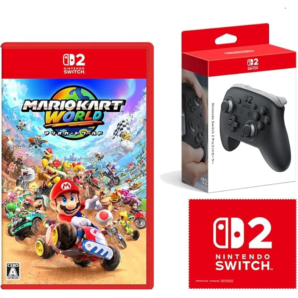Mario Kart World - Switch 2+ [Genuine Nintendo] Nintendo Switch 2 Pro Controller [Amazon.co.jp Ex...
