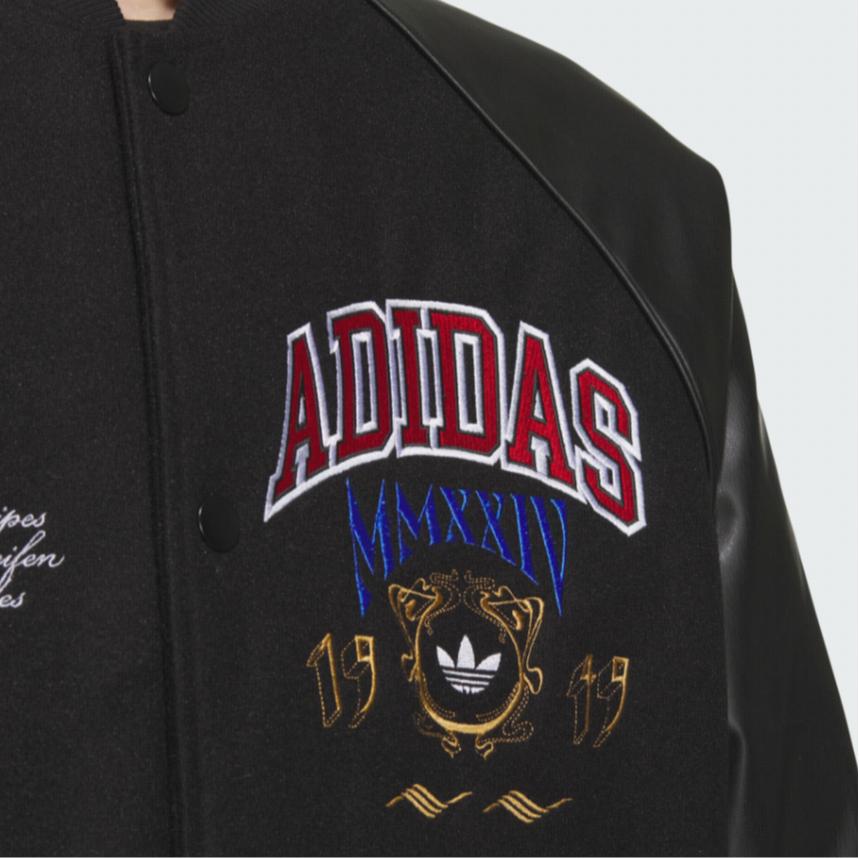 Adidas Originals Vrct Fw24 Brand Logo Warm Sports Cotton Jacket Men Jacket Black JD5793
