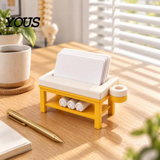 Miniature Spa Furniture Mini Massage Table Business Card Holder, Creative Organizer with U-shaped Headrest Therapy Room Decoration And Towel, Display