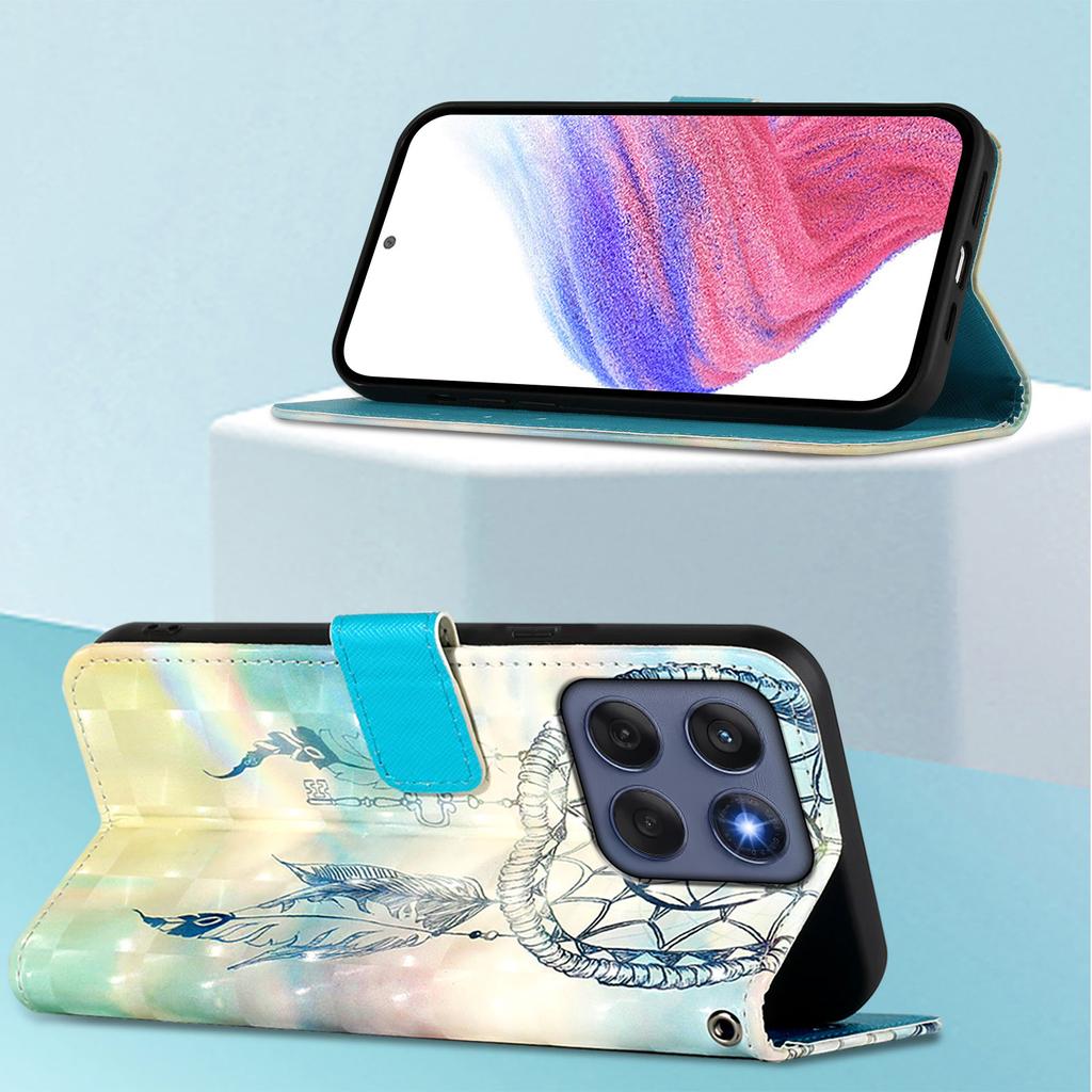For Motorola Edge 60 5G/60 Fusion 5G Leather Case Pattern Printing Wallet Stand Mobile Cover with Strap