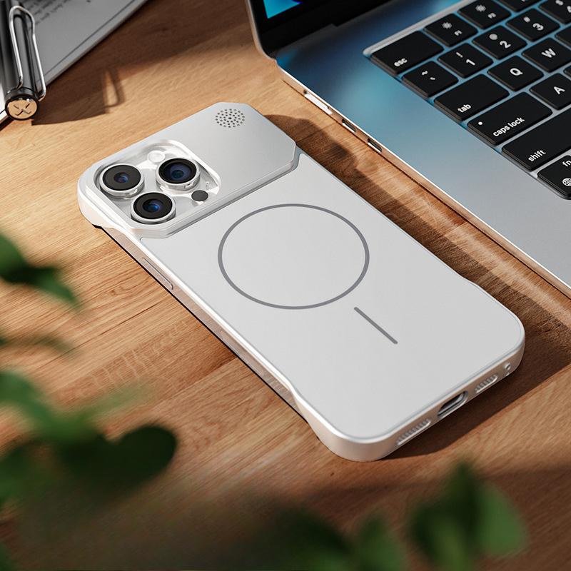 Apple 16 Simple Frameless Mobile Phone Case 11 Suitable for Thin Circle Magnetic Absorption AG Matte IPhone 15 Anti-fall Case 13/14