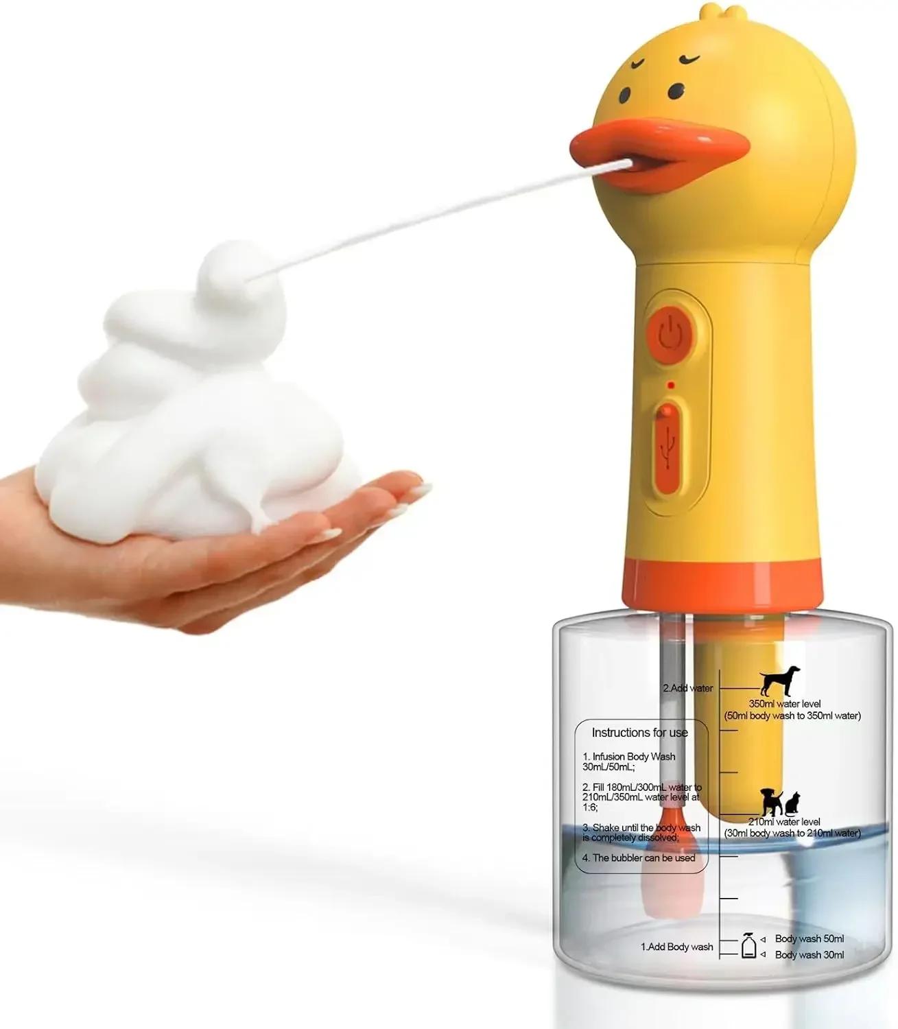 

Yellow Duck Automatic Foam Pet Bathing Machine USB Charging Soap Dispenser Easy and Convenient Cleaning Tool for Pet Care жёлтый