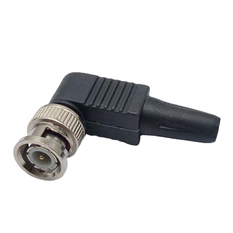 90° Bend BNC Male to Straight BNC Solderless Connector for Camera
