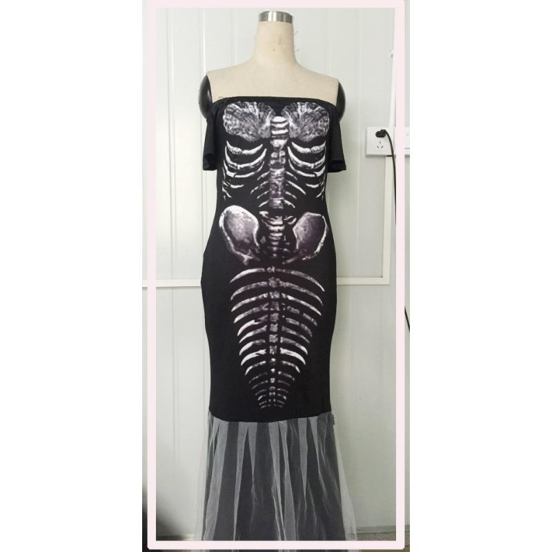 Halloween skull costumes, beauty stage costumes, one-word Halloween bar party costumes, fishtail costumes