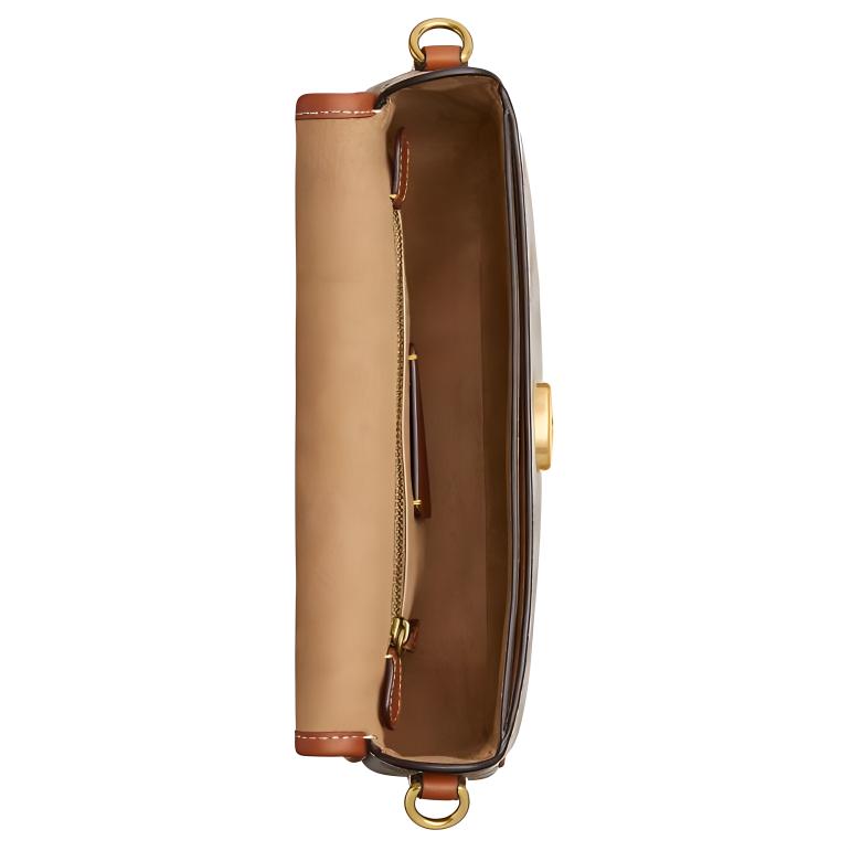 Coach Harley 23 Classic Logo Saddle Bag Women Shoulder Bag Chalk Polished-Amber CR511-B4TXF