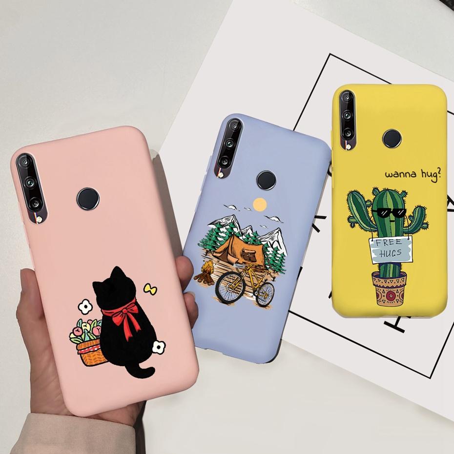 For Huawei Y7P 2020 P40 Lite E Case Cute Flower Silicone Phone Cases For Honor 9C Soft TPU Cover Bumper On Huawei P40Lite E etui