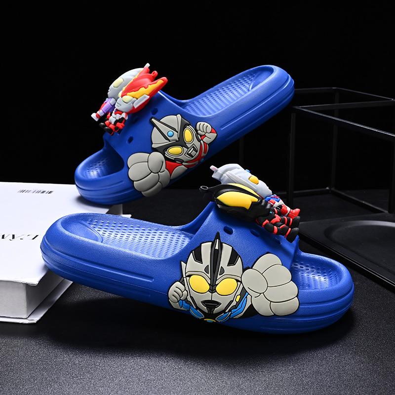Comfortable And Versatile Boys Cartoon Slippers With Nonslip Eva Sole Ideal For Home And Casual Summer Outings