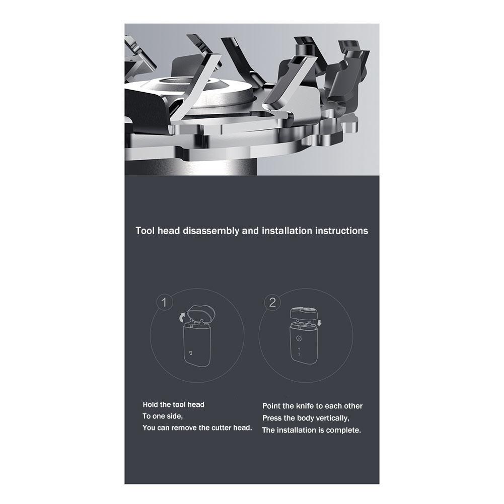 ABBR S100 Electric Razor Replacement Cutter Head for Xiaomi Mijia S100 Electric Razor Cutter Head Double Cutter Head