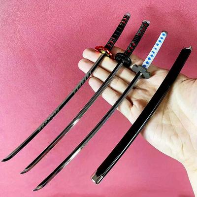 10inch Demon Slayer Katana Anime Kamado Tanjirou Ninja Knife Kimetsu No Yaiba Sword Mini Samurai Sabre Real Japanese Katana Plaything