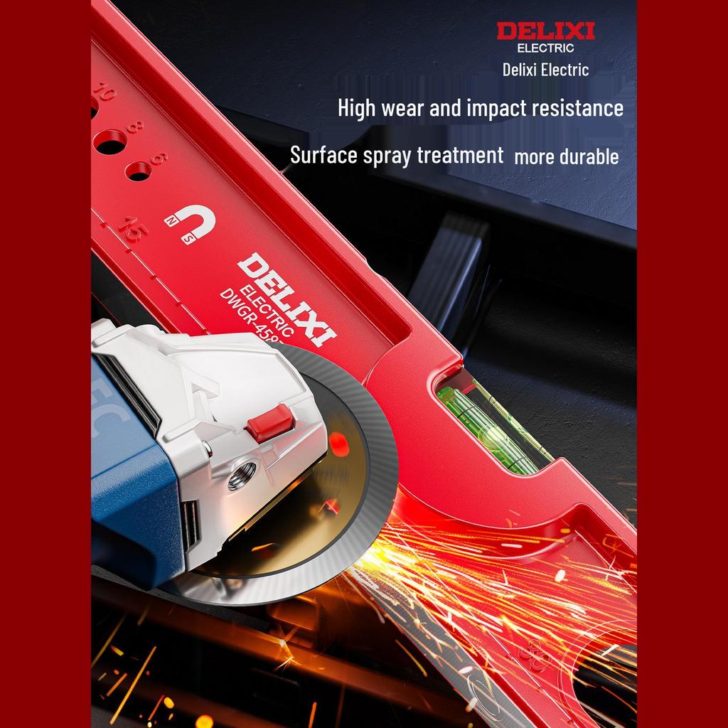 Delixi High Precision Aluminum Spirit Level with Magnet, Small Digital Display Magnetic Ruler