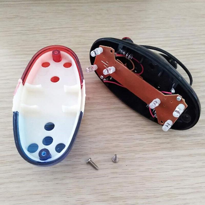 6 Bike Bicycle Police Led Light + 4 Loud Siren Sound Trumpet Cycling Horn Bell
