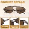 [uxcell] Square Polarized Sunglasses - Retro and Trendy Sunglasses - Unisex - CoffeePink (Brown Lenses)