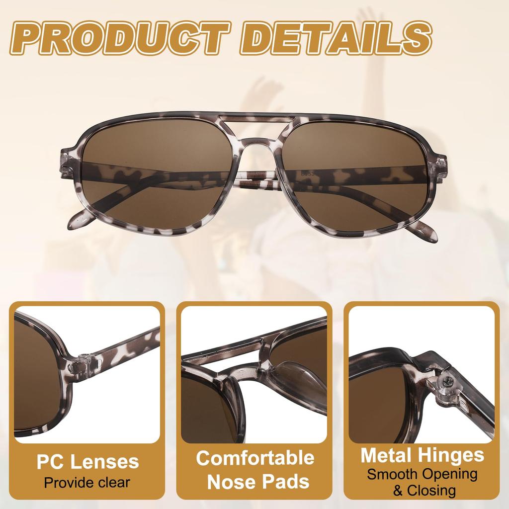 [uxcell] Square Polarized Sunglasses - Retro and Trendy Sunglasses - Unisex - CoffeePink (Brown Lenses)