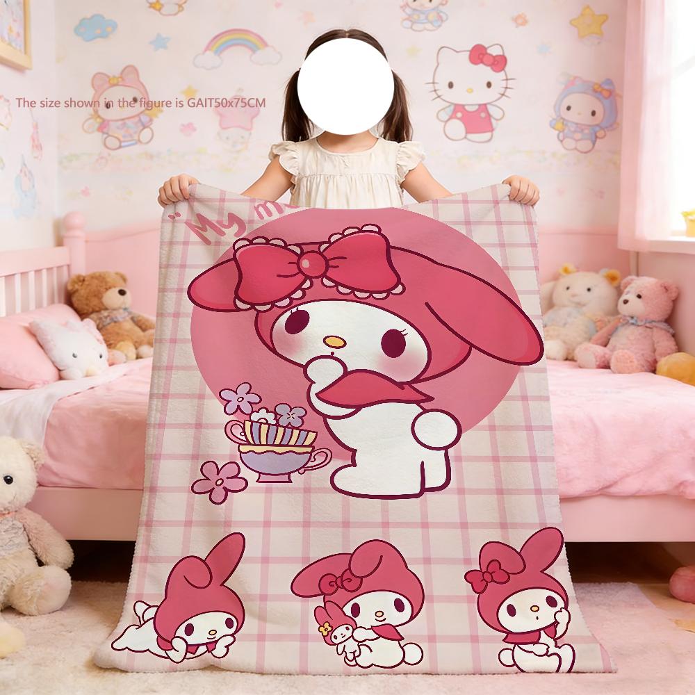 Cute cartoon My M-Melody Blanket For Soft Throw Blanket for Picnic Bed Sofa Home Bedroom Cozy Warm Comfortable