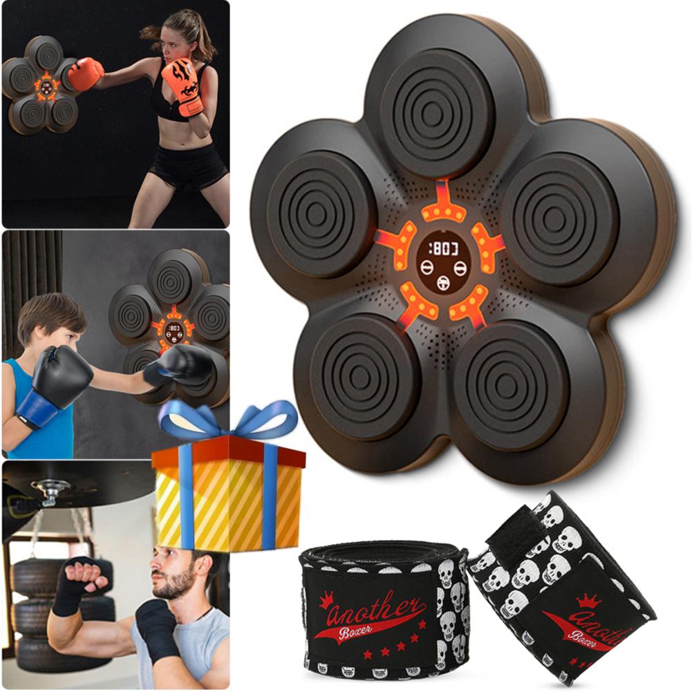 Mașină de box muzical compatibil Bluetooth Echipament de box țintă de perete țintă inteligentă de antrenament pentru copii adulți exerciții