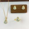 Lantern-shaped Auspicious Charm Necklace for Women, Light Luxury, High-end, Elegant Earrings and Rings Accessory Set
